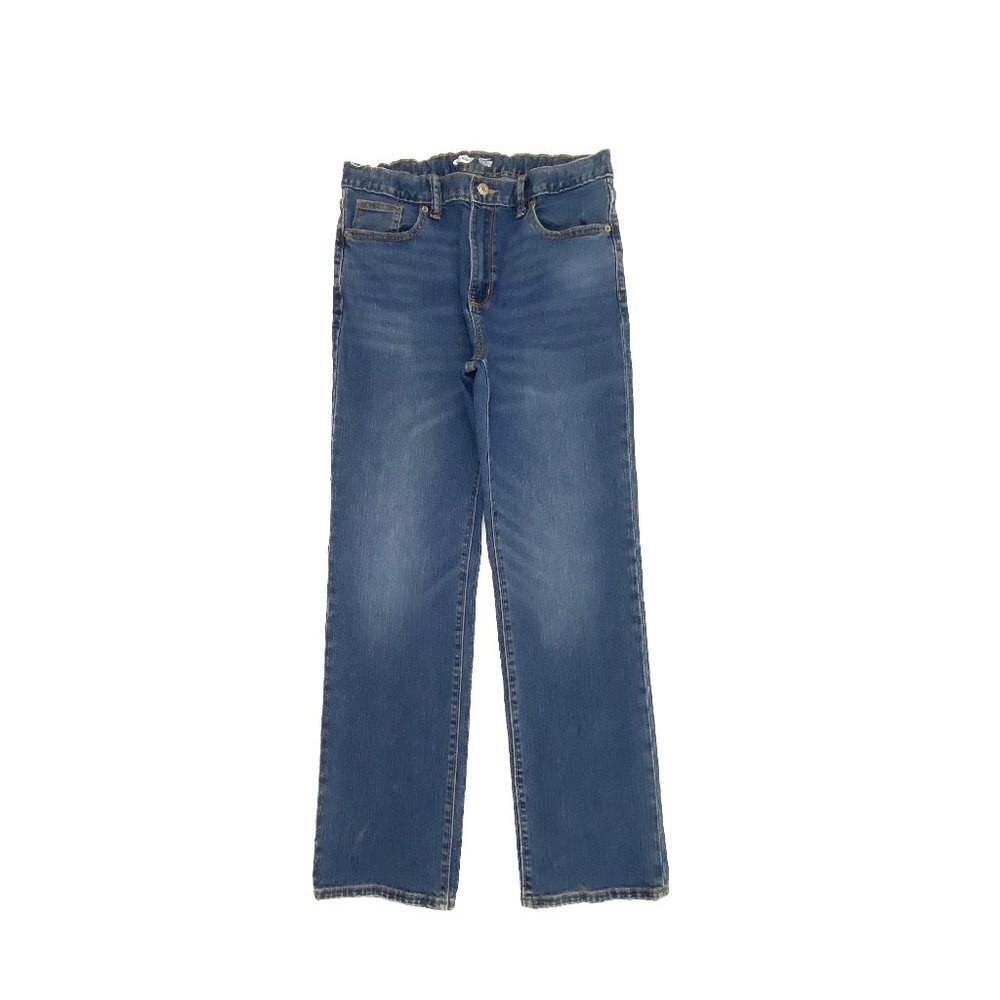 Old Navy Straight Leg Adjustable Waist Boy's size 16 Medium Wash Blue Denim jean